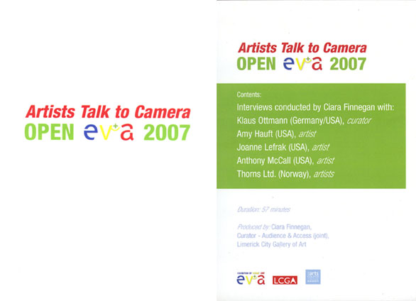 DVD - Artists Talk to Camera Open ev+a 2007